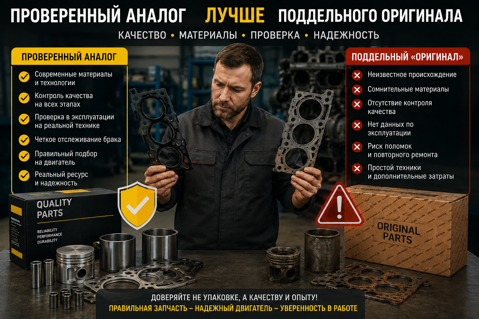 "Оригинал" или аналог: почему проверенная запчасть надежнее поддельного оригинала